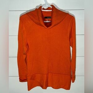 Renuar Vibrant Orange Cowl Neck Sweater